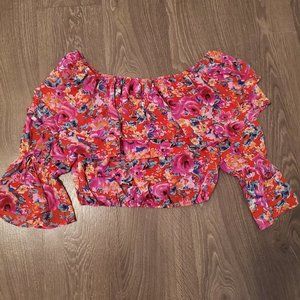 Pink Floral Off the Shoulder Top (MEDIUM)